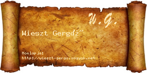 Wieszt Gergő névjegykártya
